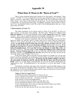 Appendix M What Does It Mean to be Born of God