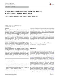 Postpartum depression among visible and invisible sexual minority