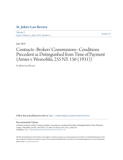 Brokers` Commissions--Conditions Precedent as Distinguished from