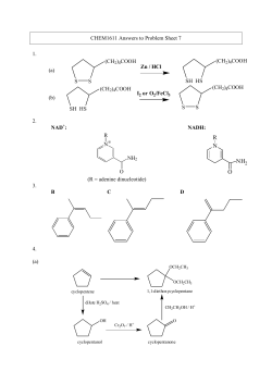 Answers to Homework Problem Sheet 7