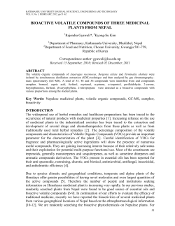 bioactive volatile compounds of three medicinal plants from nepal