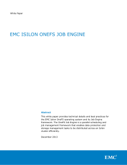 EMC Isilon OneFS Job Engine