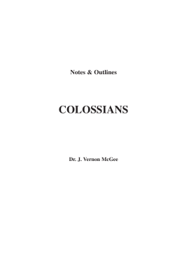 colossians - Thru the Bible