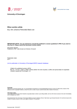University of Groningen When worlds collide Erp, Kim