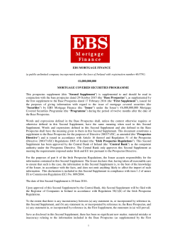 EBS MORTGAGE FINANCE (a public unlimited company