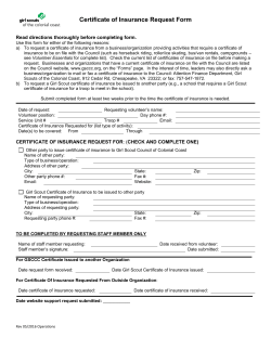 Certificate of Insurance Request and FAQ