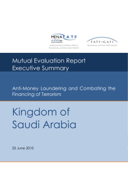 Mutual Evaluation of the Kingdom of Saudi Arabia