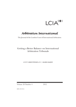 Getting a Better Balance on International Arbitration Tribunals