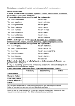 Task I : the incident 1/Alone, please mime