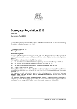Surrogacy Regulation 2016