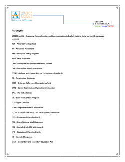 Testing Acronyms - Atlanta Public Schools