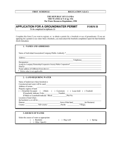 APPLICATION FOR A GROUNDWATER PERMIT FORM B