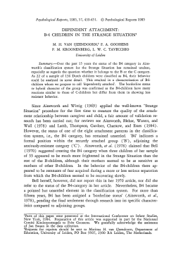 DEPENDENT ATTACHMENT: B-4 CHILDREN IN THE STRANGE