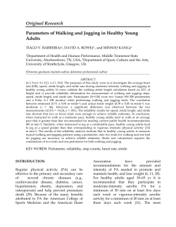 Parameters of Walking and Jogging in Healthy Young Adults