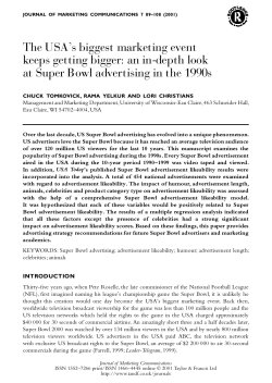an in-depth look at Super Bowl advertising