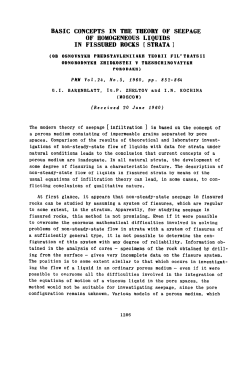 basic concepts in tbe tbeory of seepage of eomogeneous liquids in