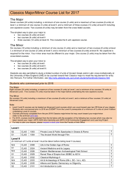 Classics - Faculty of Arts