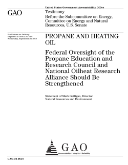 GAO-10-981T Propane and Heating Oil: Federal Oversight of the