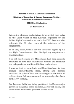 I deem it a pleasure and privilege to be invited here today as the