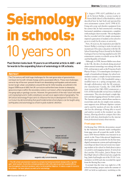 Seismology in schools: 10 years on