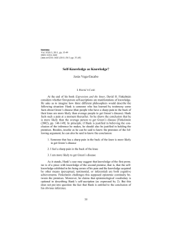 Self-Knowledge as Knowledge?