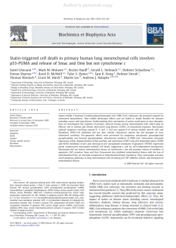 Statin-triggered cell death in primary human lung mesenchymal