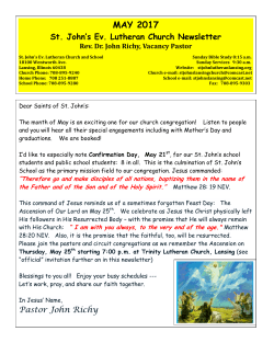 MAY 2017 - St. John`s Lutheran School