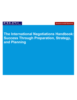 The International Negotiations Handbook: Success Through