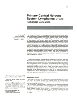 Primary Central Nervous System Lymphoma
