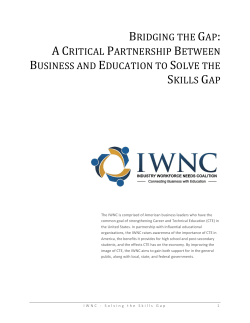 How to bridge the Skills Gap? - Industry Workforce Needs Coalition