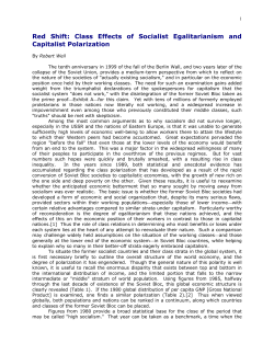 Red Shift: Class Effects of Socialist Egalitarianism and Capitalist