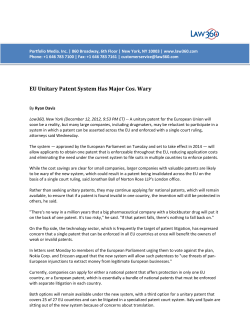 EU Unitary Patent System Has Major Cos. Wary