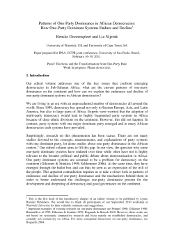 Patterns of One-Party Dominance in African Democracies: How One