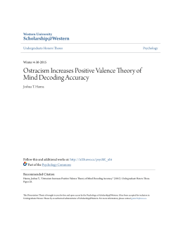 Ostracism Increases Positive Valence Theory of Mind Decoding