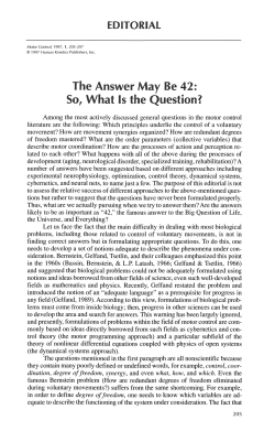 The Answer May Be 42: So, What is the Question?
