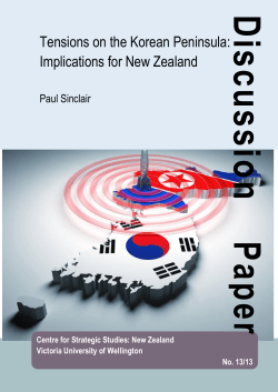 Tensions on the Korean Peninsula - Victoria University of Wellington