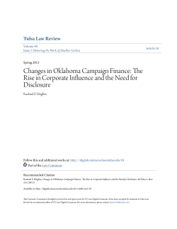 Changes in Oklahoma Campaign Finance