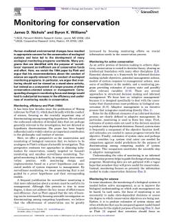 Monitoring for Conservation. TREE 21(12)