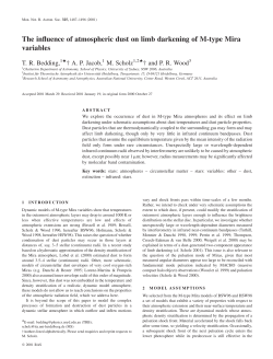 The influence of atmospheric dust on limb darkening of M