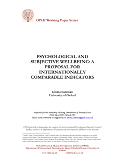 PSYCHOLOGICAL AND SUBJECTIVE W ELLBEIN G: A PROPOSAL