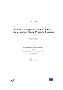Automatic Segmentation of Speech into Sentences Using Prosodic