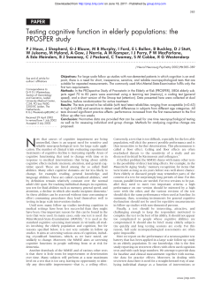 Testing cognitive function in elderly populations: the PROSPER study
