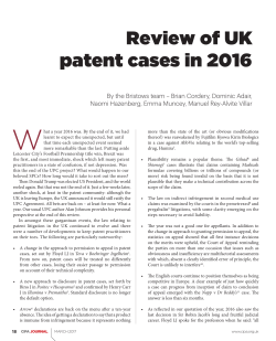 Review of UK patent cases in 2016