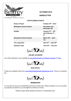 newsletter - Belfrey Theatre