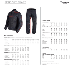 mens size chart - Triumph Motorcycles