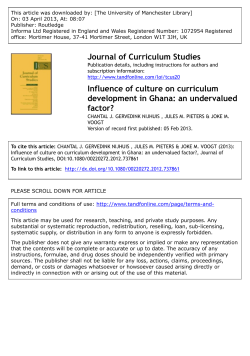 Influence of culture on curriculum development in Ghana: an