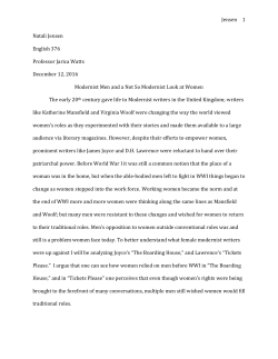 Modernist Men and a Not So Modernist Look at Women