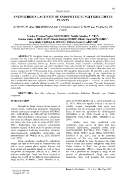 antimicrobial activity of endophytic fungi from coffee plants atividade