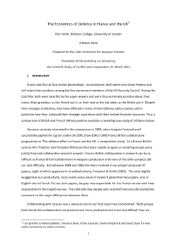 The Economics of Defence in France and the UK