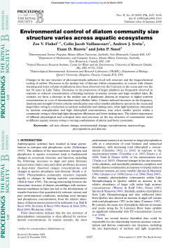 Environmental control of diatom community size structure